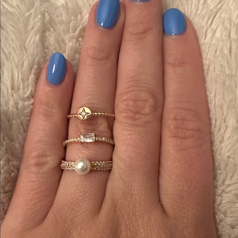 Set of 3 | Rose Gold Stacking Rings - Pretty Bird Jewelry - size 7